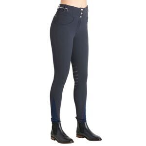 Montar Evelyn Zip In High Waist Equestrian Full Grip Riding Breeches Grey 12